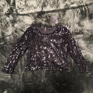 Dynamite Black Sequin Top